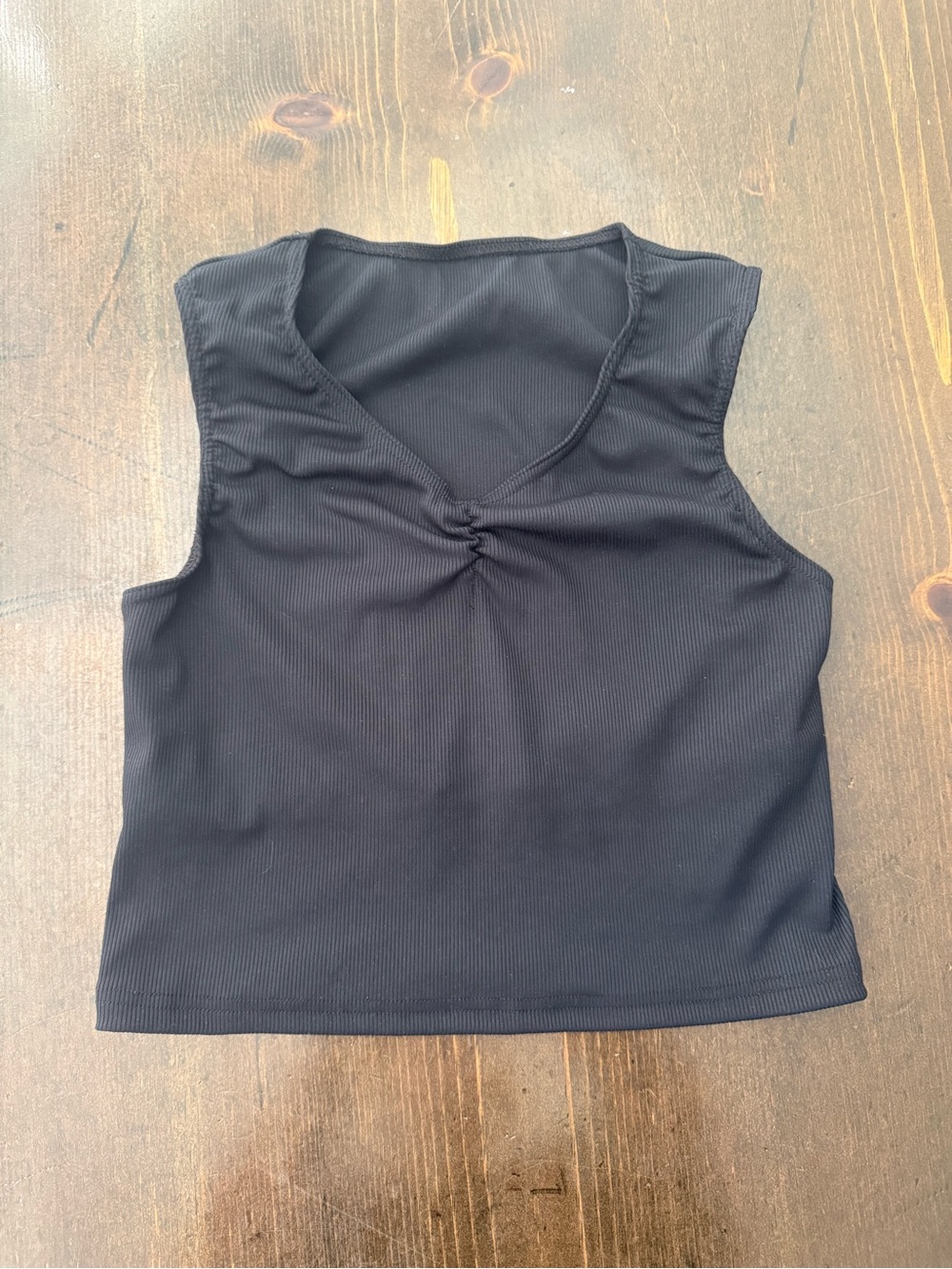 Balera Black Ribbed Dancerwear top, cropped, adult large